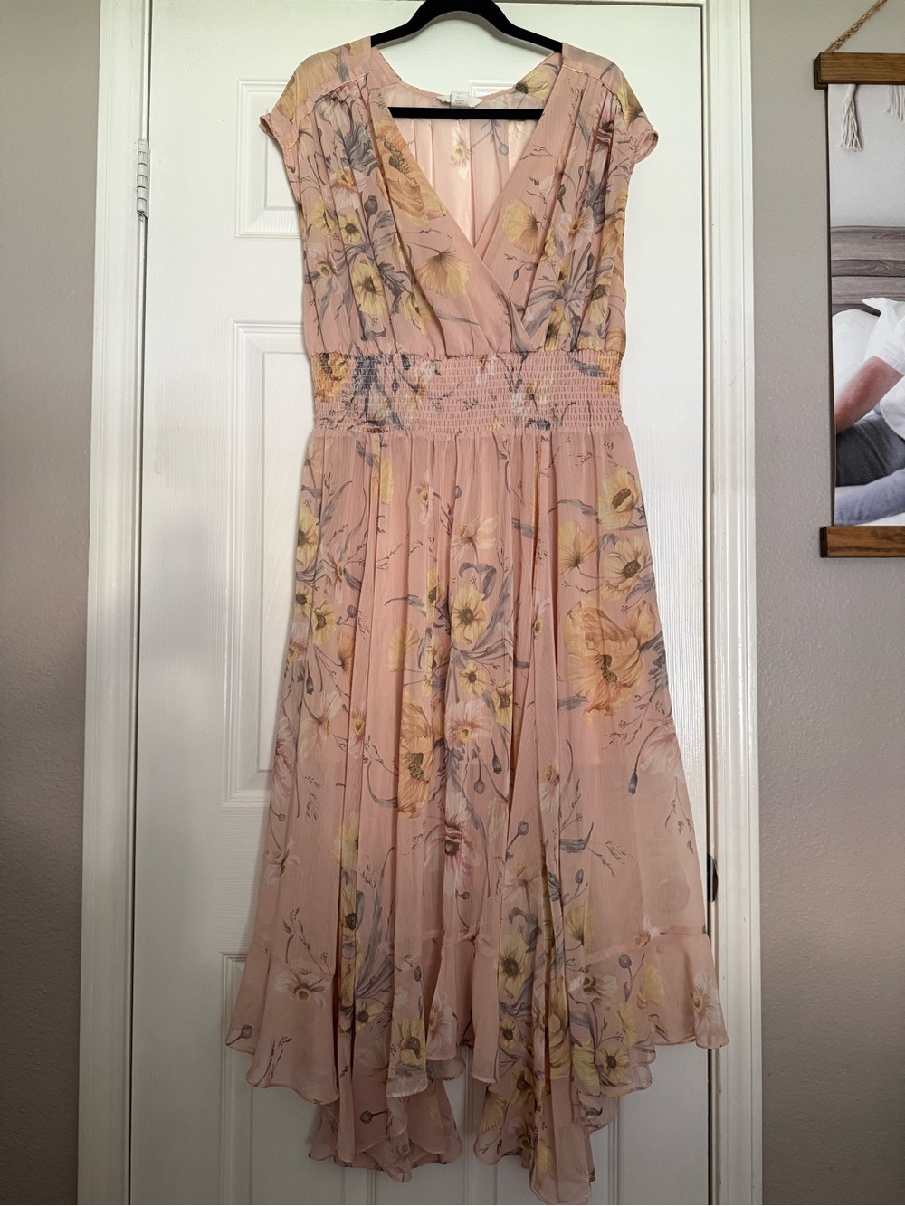 H&M Dusty Pink Floral Maxi Dress